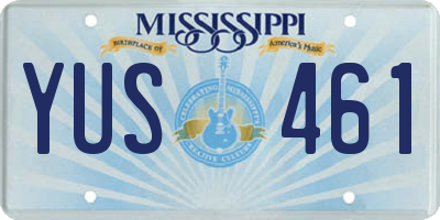 MS license plate YUS461