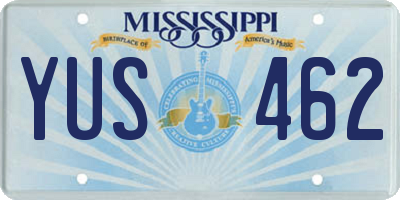 MS license plate YUS462