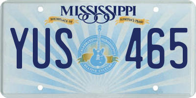 MS license plate YUS465