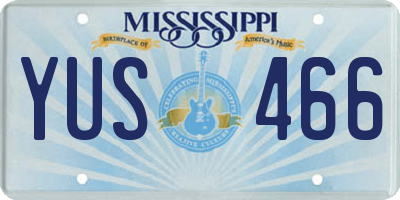 MS license plate YUS466