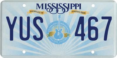 MS license plate YUS467