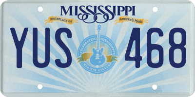 MS license plate YUS468