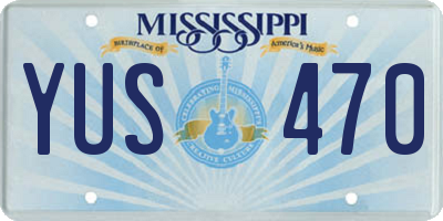 MS license plate YUS470