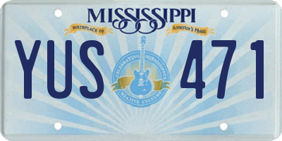 MS license plate YUS471