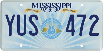MS license plate YUS472