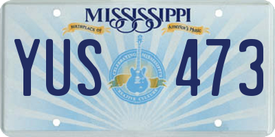 MS license plate YUS473