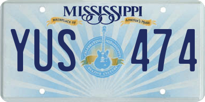 MS license plate YUS474