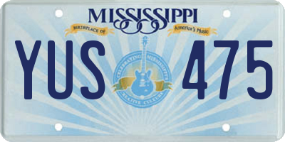MS license plate YUS475