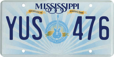 MS license plate YUS476
