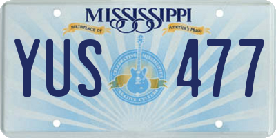 MS license plate YUS477