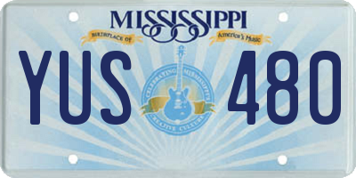 MS license plate YUS480
