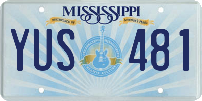 MS license plate YUS481