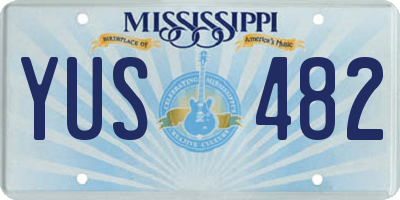 MS license plate YUS482