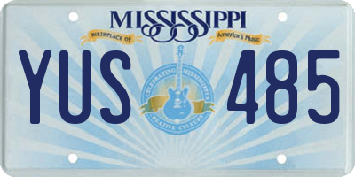 MS license plate YUS485