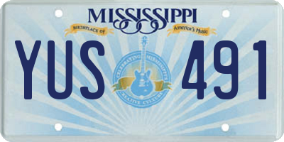 MS license plate YUS491