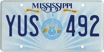 MS license plate YUS492