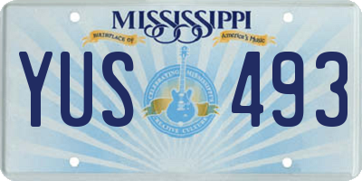 MS license plate YUS493