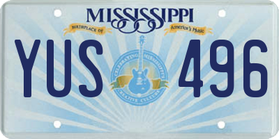 MS license plate YUS496