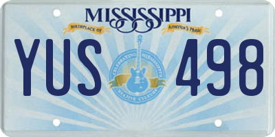MS license plate YUS498