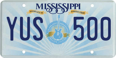 MS license plate YUS500