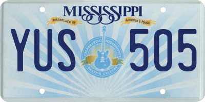MS license plate YUS505
