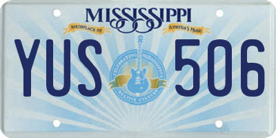 MS license plate YUS506