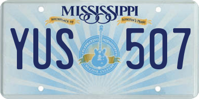 MS license plate YUS507
