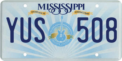 MS license plate YUS508