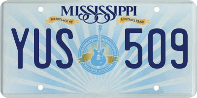 MS license plate YUS509