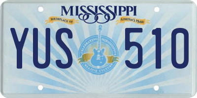 MS license plate YUS510