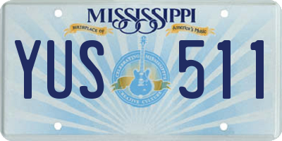 MS license plate YUS511