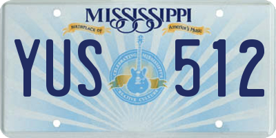 MS license plate YUS512