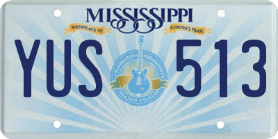 MS license plate YUS513