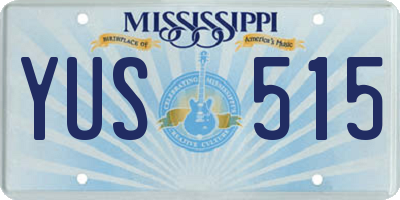 MS license plate YUS515