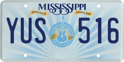 MS license plate YUS516