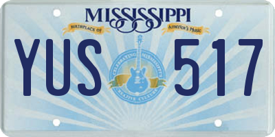 MS license plate YUS517
