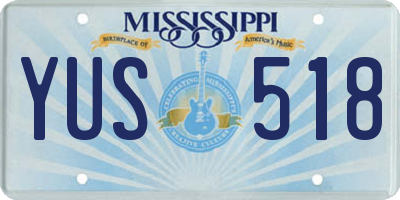 MS license plate YUS518