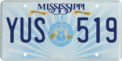 MS license plate YUS519