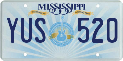 MS license plate YUS520