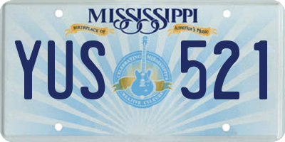 MS license plate YUS521