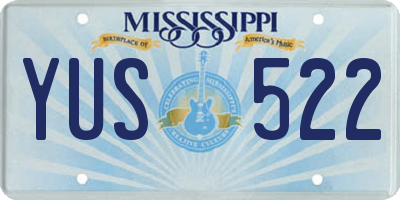 MS license plate YUS522