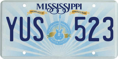 MS license plate YUS523