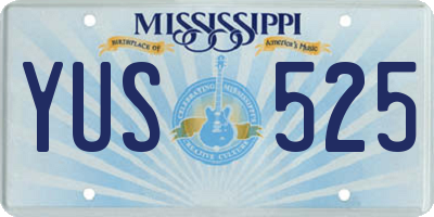 MS license plate YUS525