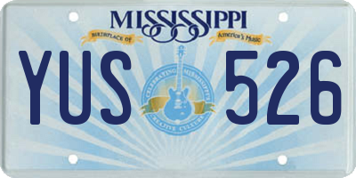 MS license plate YUS526
