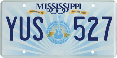 MS license plate YUS527