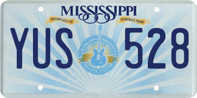 MS license plate YUS528