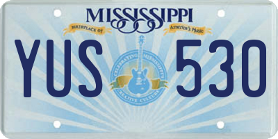 MS license plate YUS530