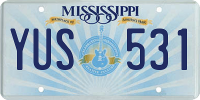 MS license plate YUS531