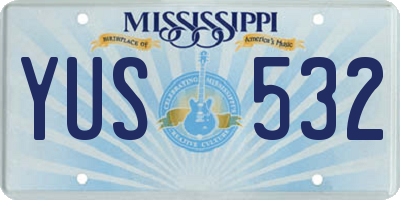 MS license plate YUS532
