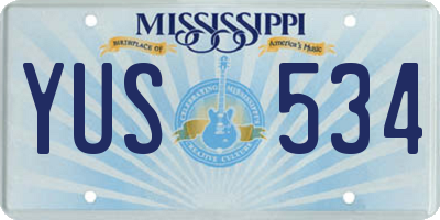 MS license plate YUS534
